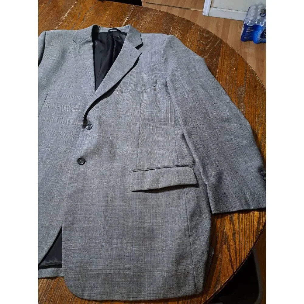 Vintage Mens 48 Drop 05-R Botany 500 Super 110 Grey Wool Suit Blazer Coat Jacket